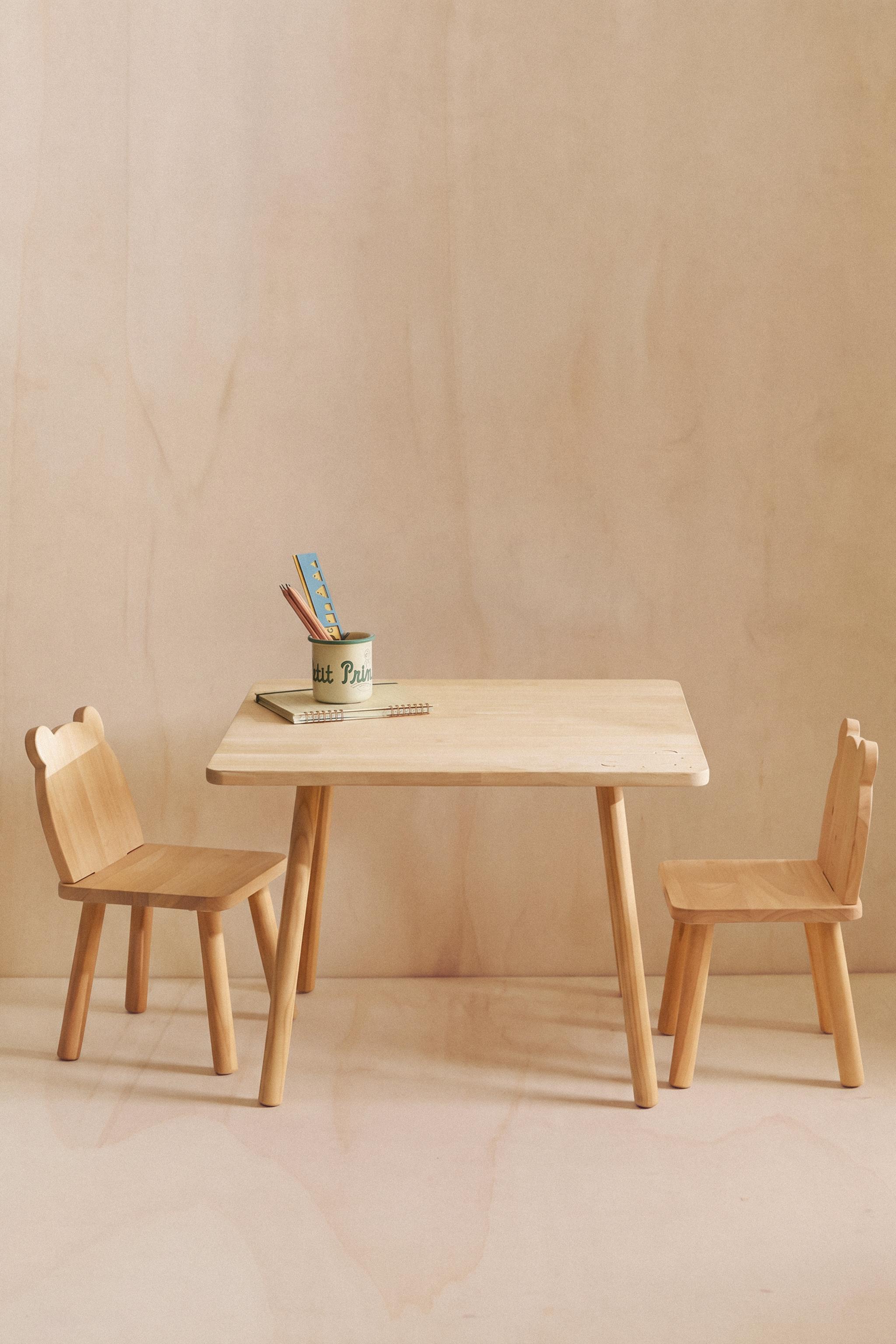 TABLE ENFANT OURSON EN BOIS
